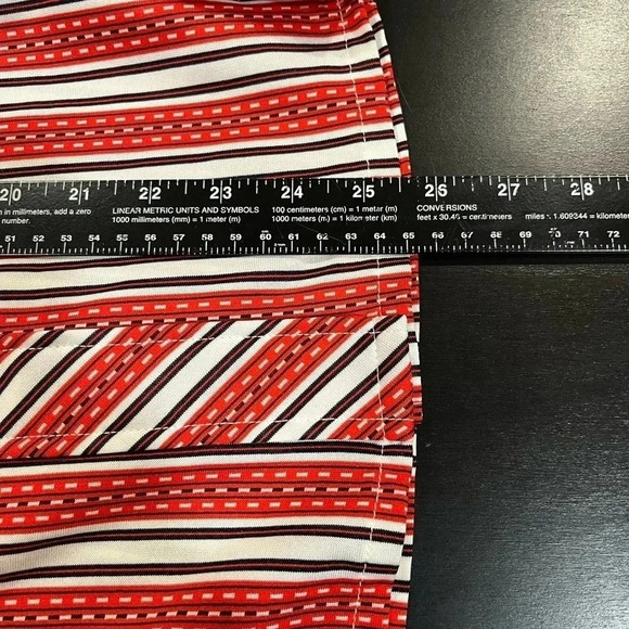 Vtg Disco 70s Boden Knits Dagger Collar Button Down Red White Womens Shirt Small - Picture 5 of 7